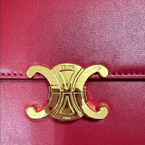 Celine dhgate Red Crossbody Bag with Gold Accent - Picture 2 of 6